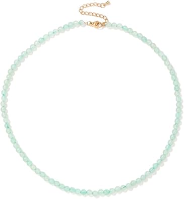 Lit Wall Crystal Necklaces for Women 4mm Handmade Natural Stone Choker Beaded Necklace Gemstone Necklaces Crystal Bead Necklace for Women