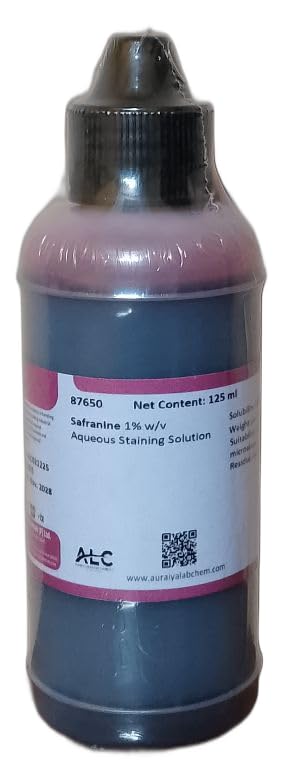 ALC Safranine 1% w/v Aqueous Staining Solution, 125 ml, Laboratory Staining Reagent, 87650-image-1