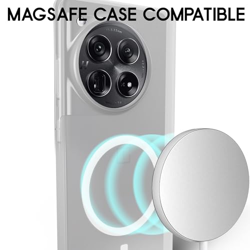 Image of Back Cover for OnePlus 12 5G Frosted Translucent Hard Back | Only Compatible with Wireless Magnetic Accessories | Thin and Slim Magnetic Back Cover (Transparent)