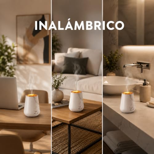 Miniatura 7 de Air Wick Essential Mist, Ambientador difusor de aceites esenciales que brilla al liberar vapor, con aroma a Flor de Cerezo y Frambuesa infusionado con 2 veces más aceites esenciales