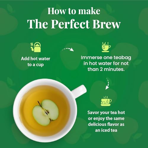 Image of Twinings Green Tea Green Apple, 25 Teabags| Pack of 1| Perfectly Balanced & Refreshing Taste| Light, Fruity Taste| Low Calorie| Handpicked Green Leaves| Enjoy a Hot Cup of Tea