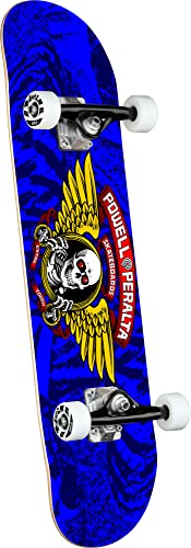 Powell Peralta Winged Ripper - Monopatín completo, color azul real, 7 x 28 pulgadas