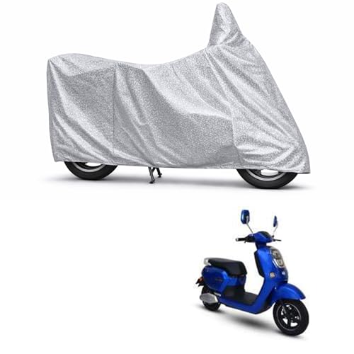 Image of 100% Waterproof Two Wheeler Body Cover Multi Layered Fabric Designed for Okinawa Cruiser | Belt Buckle Lock | Silver Mag