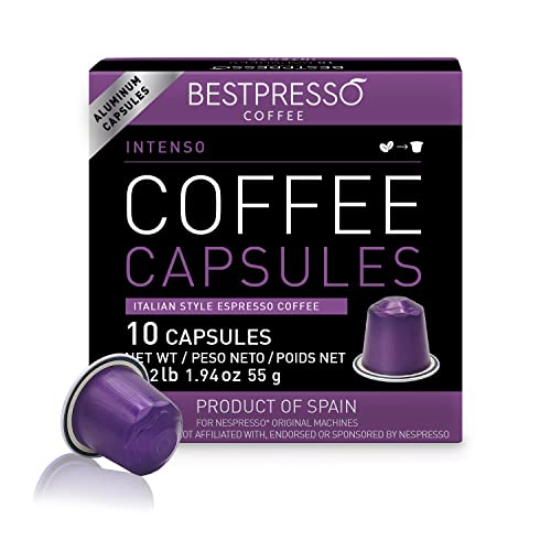Bestpresso Coffee for Nespresso Original Machine 120 Aluminum pods Certified Genuine Espresso Intenso Blend(High Intensity), Pods Compatible with Nespresso Original Bestpresso Coffee for Nespresso Original Machine 120 Aluminum pods Certified Genuine Espresso Intenso Blend(High Intensity), Pods Compatible with Nespresso Original