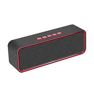 Bluetooth Lautsprecher, Tragbarer Wireless Bluetooth 5.0 Lautsprecher mit 3D-Stereo-HiFi-Bass, 1500-mAh-Akku, 12 Stunden Spielzeit (Rot)