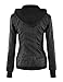 Made By Johnny MBJ WJC664 Womens Faux Leather Jacket with Hoodie S Black