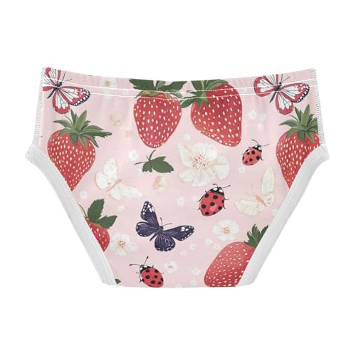 Wusikd Strawberry Ladybugs Boys' Underwear Cotton Pink Boys Briefs Soft Toddler Underwear 2T2