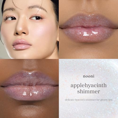 Image of NOONI Applehyacinth Lip Oil Shimmer - Plumping Clear Glossy Lip Oil