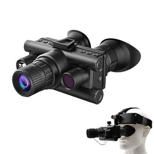 Óculos De Visão Noturna Binóculo Infravermelho Alça Cabeça Gravação e reprodução em HD para vigilância de acampamento