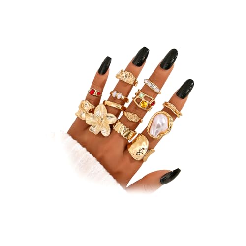 Bagues de phalange dorées et argentées femme lot de bijoux empilables tendances