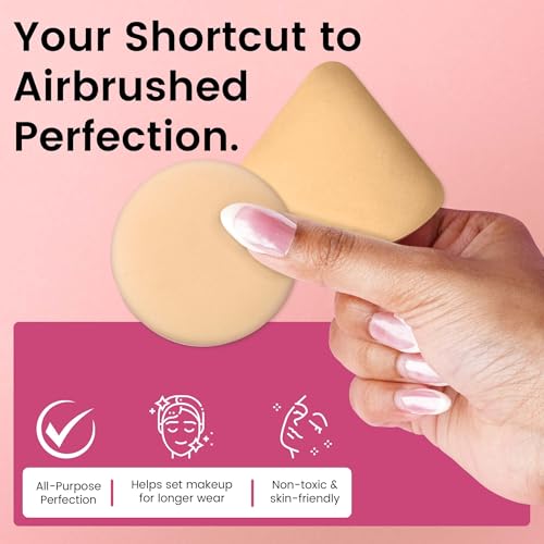 Image of Colors Queen Makeup Puff Set of 2 | Soft & Reusable Foundation Blending Sponge for Smooth, Even Base & Flawless Makeup Application | Easy to Clean Makeup Sponge for Loose, Liquid & Pressed Powder