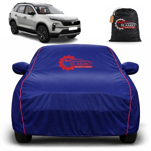 Image of Car Cover for Tata Safari 2021-2026 | 100% Waterproof Heavy-Duty 3-Layer Car Body Cover | All-Weather Rain, UV, Sun & Dust Protection | Custom Fit | Mirror & Antenna Pockets | Navy Blue