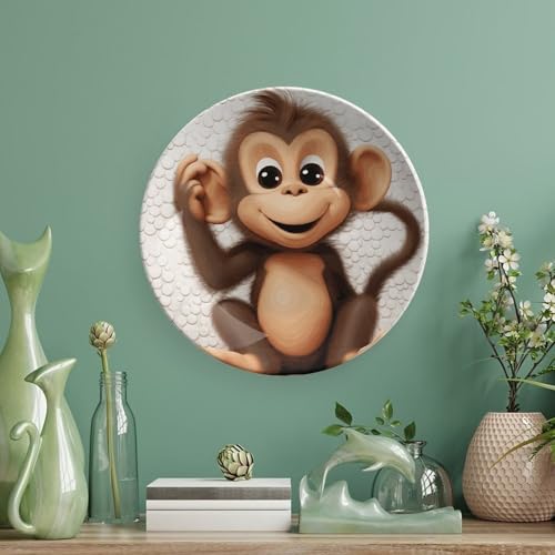 Plato decorativo Cute Monkey 6 pulgadas de cerámica miniatura 5