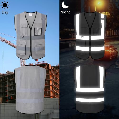 Image of Safety Vest for Men Women Hi Vis Vest with Pockets Mesh High Visibility Vests Meets ANSI /ISEA Standards