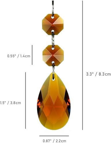 Miniatura 6 de GOLDENHAITAI 20 piezas de 1.496 in de lágrima de cristal prismas de perlas colgantes, colgantes de cuentas de cristal para decoración de candelabros