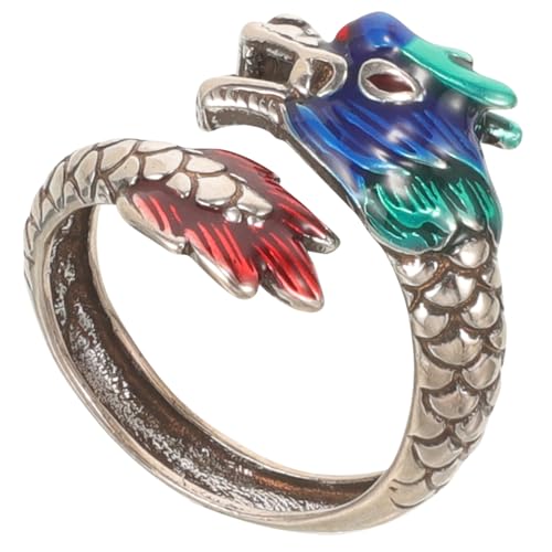 Dragon ring ajustement femmes rétro : lot de 4 bagues ouvertes uniques - 5