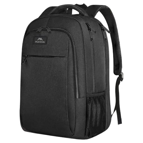 MATEIN Extra Large Travel Backpack, TSA Friendly 18.4 Inch Laptop Backpack, Anti Theft Flight Approved Business Work College Computer Backpack Big Bag for Women Men, Black