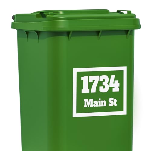 Personalized Waterproof Trash Can Numbers - Durable Garbage Can Sticker for Address and House Number - Outdoor Vinyl Trash Sticker for Easy Bin Recognition