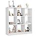 Costzon Toy Organizers and Storage, Wooden White 9-Cube Kids Bookcase for Books Toys Display Organization, Toddler Bookshelf for Bedroom, Living Room, Nursery, Playroom