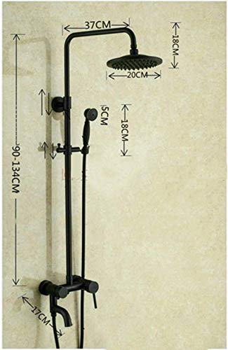 Ensemble de douche anti-calcaire robinet eau chaude froide noir