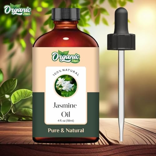 Image of Organic Zing Jasmine (Jasminum Officinale.) Oil | Pure & Natural Essential Oil for Skincare, Massage, Aroma and Diffusers - 118ml /3.99fl oz
