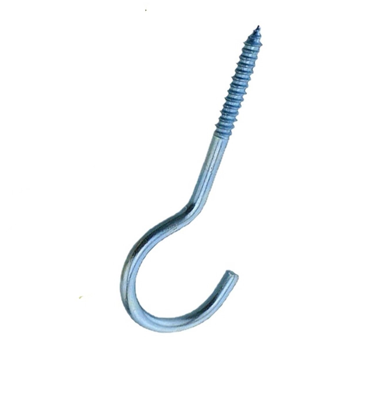 Deckenhaken aus Metall, 100 Stück Messing verzinkte selbstschneidende Cup-Schraubhaken 16mm-105mm mehrfarbig for Aufhängen(Color1,12#)