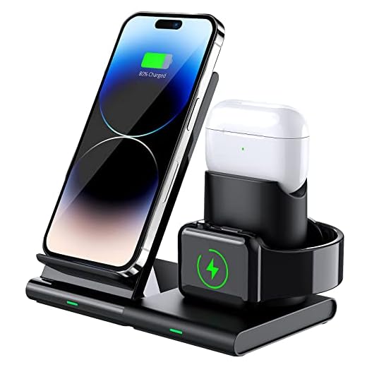 Hoidokly 3 i 1 Trådlös Laddare, Induktiv Laddare kompatibel med iPhone 12/12 Pro/12 Pro Max /12 Mini/11/XR/XS/8, Samsung Galaxy S20/S20+/S20 Ultra, iWatch SE/6/5/4/3/2/1/Airpods Pro/2/1