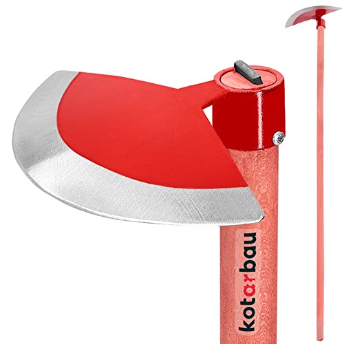 KOTARBAU® Azada de jardín semicircular de 270 mm con mango, 130 cm, azada para jardín, herramienta para trasplantar, deshierbar, herramientas de jardín, herramientas de mano, gancho para plantar
