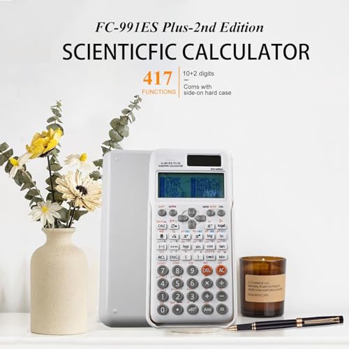 Wissenschaftlicher Taschenrechner, kompatibel mit FC-991ES Plus – 2. Auflage Wissenschaftlicher Taschenrechner mit 417 Funktionen für Schulbedarf, Schüler, Lehrer, Büro, Zuhause, weiß
