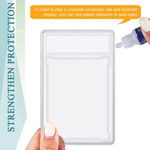 Trading Cards Protector Case Acrylic Clear Baseball Card Holders With Label Position Hard Card Sleeves Small Sturdy Storage Box For Card Standard Collector Sport Game Grade Card Case (6 Pieces) #TOP5