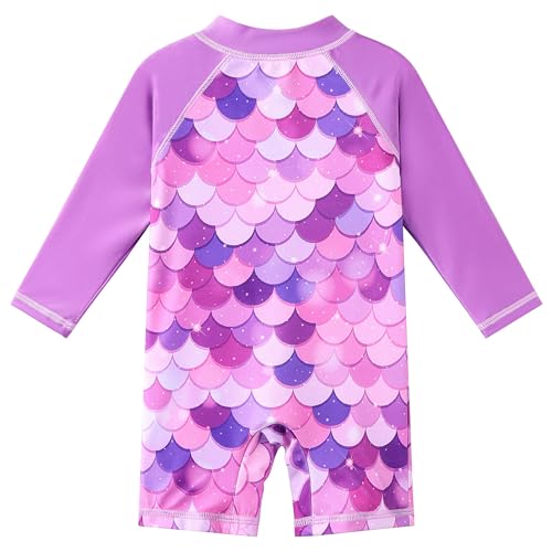 Image of XFGIRLS Baby /Toddler Girls Swimsuit Long Sleeve One-Piece Bathing Suit Rash Guard