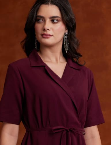 Image of Amazon Brand - Myx Women's Cotton Embroidered Shirt Dress | Below The Knee (Available in Plus Sizes)