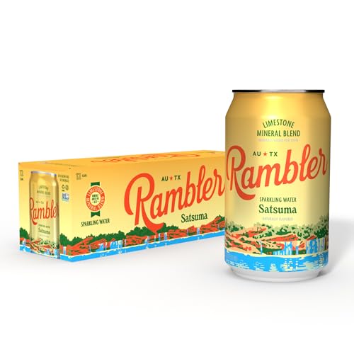 Image of AUTX RAMBLER Sparkling Water, Texas Limestone Mineral Blend, Satsuma Flavor, 12-Ounce Cans, 12-Pack