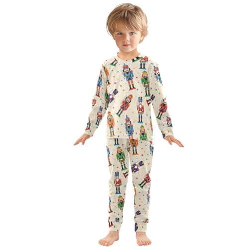 Pajama Sets Long Sleeve Colorful Cute Nutcracker Soft Comfy Sleepwear 2 Piece PJS 3-8T2