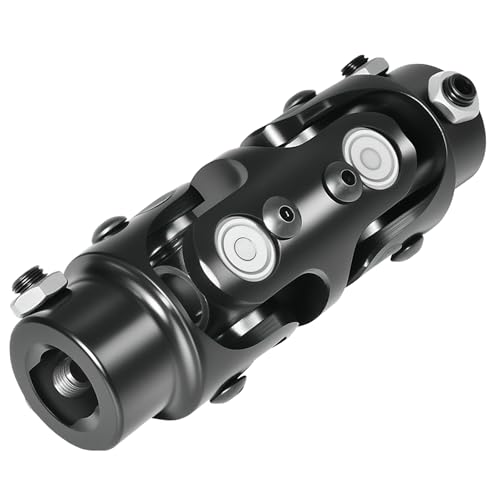 3/4-36 Spline X 3/4" DD Double Steering U Joint,Universal Joint Single Steering Column Shaft U Joint,Total Length:83mm (3-1/4"), Black