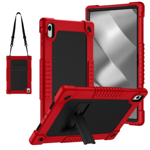FIEWESEY for Onn. 12.1 inch Tablet Pro 2024 Case Case for Onn. 12.1 Tablet Pro 2024 Model:100146663 Shockproof with Stand Strap Cover (Red/Black)