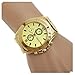 Creazy Stainless Steel Sport Quartz Wrist Hour Gold Bracelet Big Dial Watch (Yellow)