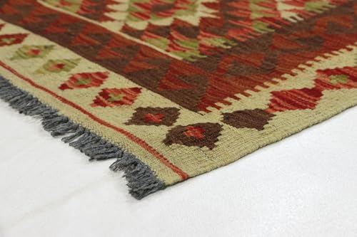 Tapis d'orient Kilim Afghan 84x102 d'exception en laine tissé main