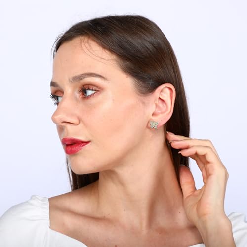 Image of Crystal Butterfly Earrings,Inlaid with Zirconia,Hypoallergenic Children's Diamond Silver Earrings,Birth Gift Birthday Valentine's Day Mother's Day Graduation Gift