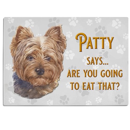 Personalised Yorkie Chopping Board Glass Pet Dog Worktop Saver Cutting Kitchen Surface Protector Housewarming Gift Yorkshire Terrier DCH53