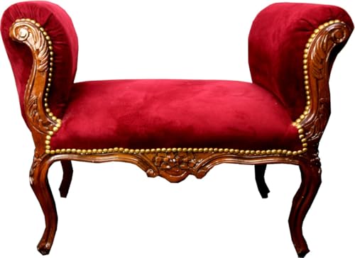 Casa Padrino Tabouret Baroque Bordeaux/Marron - Meubles de Banquette