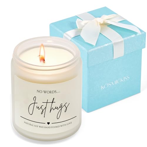 Kosmickiss Sympathy Gifts for Loss of Loved One No Words Just Hugs Lavender Scented Candle Bereavement Memorial Grief Thinking of You Gifts for Women Miscarriage Gift for Mothers
