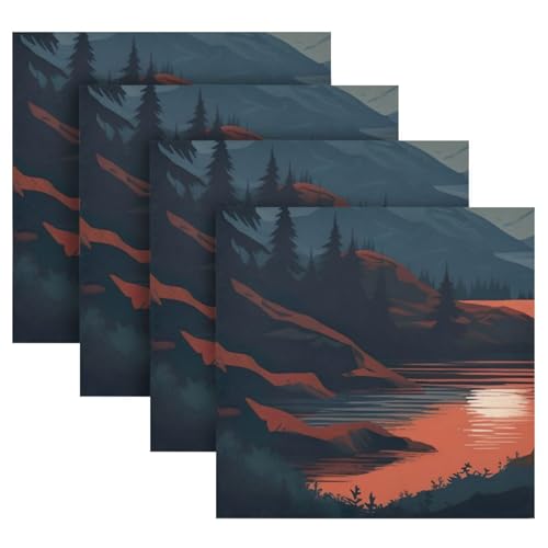 Servilletas de tela cuadradas Sunset Mountain pack 6 miniatura 5