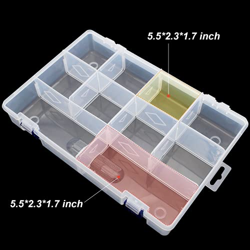 Fregito 2 Pieces Fishing Tackle Box, Pp Storage Box, Tackle Boxes Organizer With Removable Dividers, Clear Transparent Storage Trays For Fishing Lures, Baits, Hooks, Sinkers 11.8 * 7.9 * 2.3 Inch #TOP1