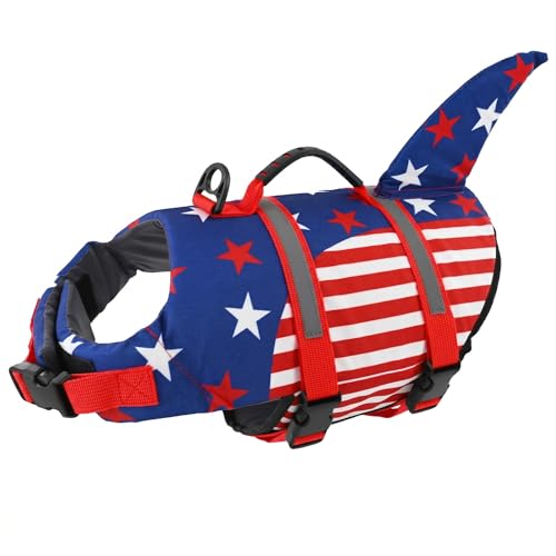 Doglay Dog Life Jacket Shark, Ripstop Dog Life Vests for...