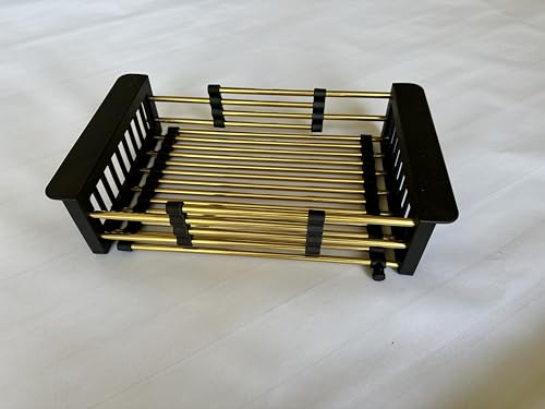 The ESSENTIALS BY ROMEY Estante de secado dorado, Escurridor para fregadero de cocina