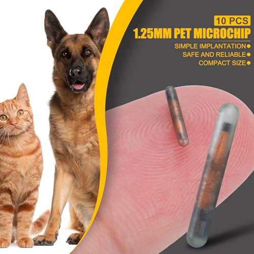 10 Stück 1,25 mm Haustier-Mikrochips zur Tieridentifikation, RFID-Tags in Glasröhren zur Haustierverfolgung, leicht, ISO-konform