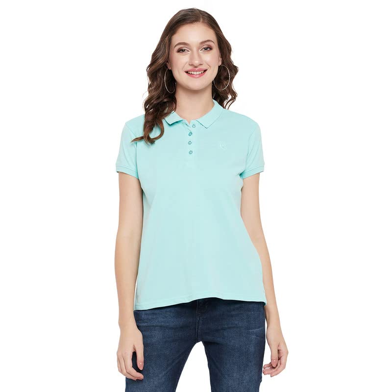 cantabil Regular Fit Solid Spread Collar Half Sleeve Casual T-Shirt for Women | Half Sleeves Spread Collar T-Shirts for Women | Women Spread Collar Solid T-Shirt (P_LTSH00026)-picture-35