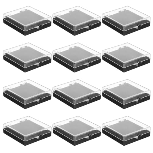 VALICLUD Boîte Transparente 12 Pièces 6X6X1.8 Pouces Pour Médailles Marathon Avec Doublure Éponge Protection Organisateur Rangement Épinglettes Broches
