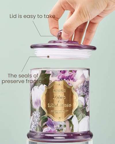 M&SENSE Lilac Wild Rose Large Soy Scented Candles Gifts for Women Long Burning 360g 75H Organic Candles Gifts for Men Non Toxic Long Lasting Candle for Home Strong Scented Floral Aromatherapy Candle - Image 4